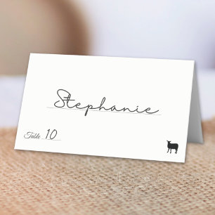 Minimalist Lamb Meal Option Table Number Place Card