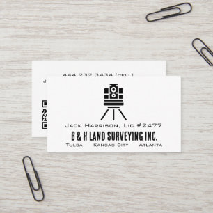 Minimalist Land Surveyor QR Code Business Card