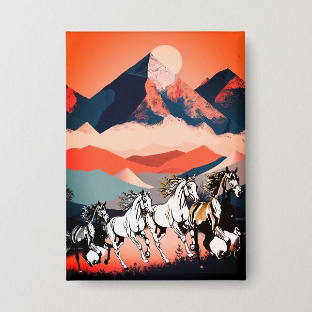 Minimalist Landscape Mountains & Running Horse -  (Front)
