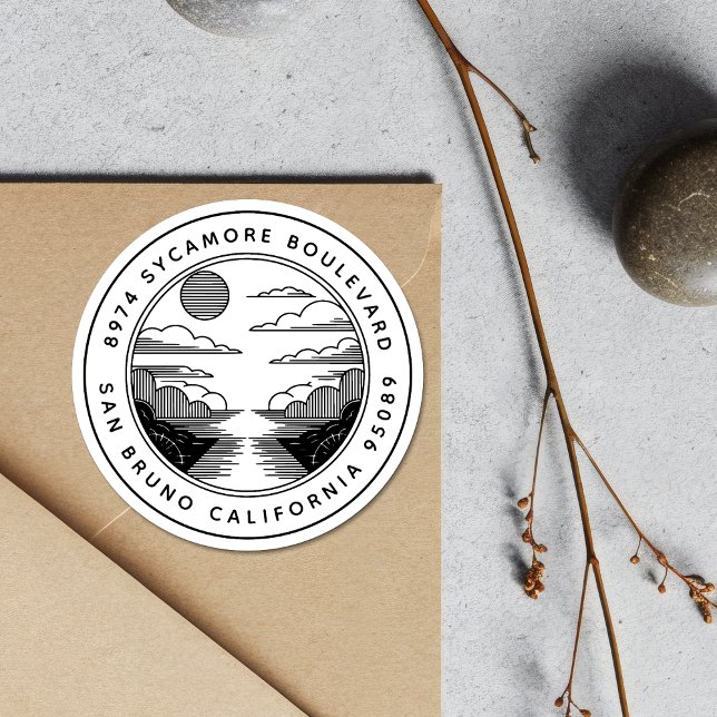 Minimalist Landscape Return Address Labels Custom (Creator Uploaded)