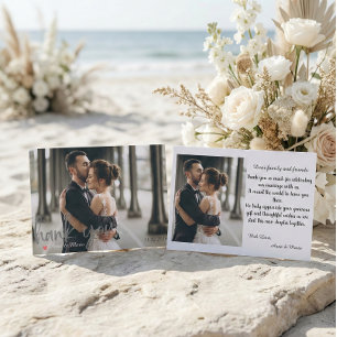 Minimalist Landscape Wedding Photo Note Thank You Card