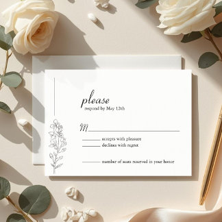 Minimalist Larkspur Wedding RSVP Card