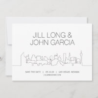 Minimalist Las Vegas Skyline Wedding Save the Date