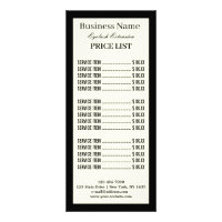 Minimalist Lashes Extension Price List Rack Card