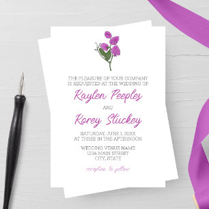 Minimalist Lathyrus Wedding Invitation