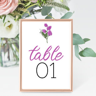 Minimalist Lathyrus Wedding Table Number