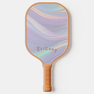 Minimalist Lavender and Blue Modern Monogram Pickleball Paddle