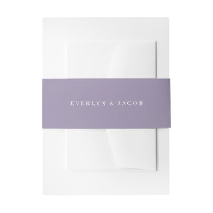 Minimalist Lavender Invitation Belly Band