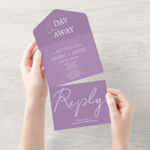 Minimalist Lavender Rehearsal Dinner Wedding All In One Invitation