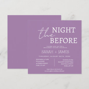 Minimalist Lavender Rehearsal Dinner Wedding  Invitation