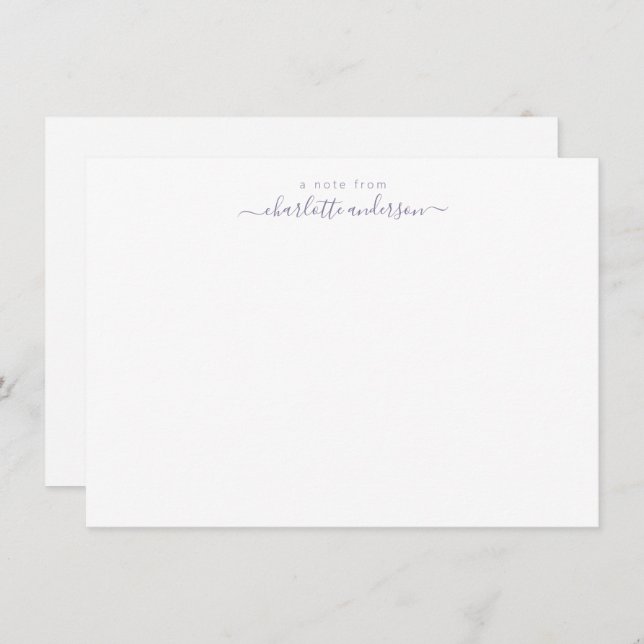 Minimalist Lavender Script Lettering Personalised  Thank You Card (Front/Back)