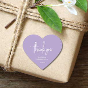 Minimalist Lavender Wedding  Heart Sticker