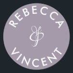Minimalist Lavender Wedding Personalized Names Classic Round Sticker<br><div class="desc">These personalized neutral thank you wedding stickers are a beautiful addition to any wedding celebration. These customizable stickers are designed to add a personal touch to your wedding favors or thank you gifts. They come in various shapes and sizes. These stickers can also be used to label items like invitations,...</div>