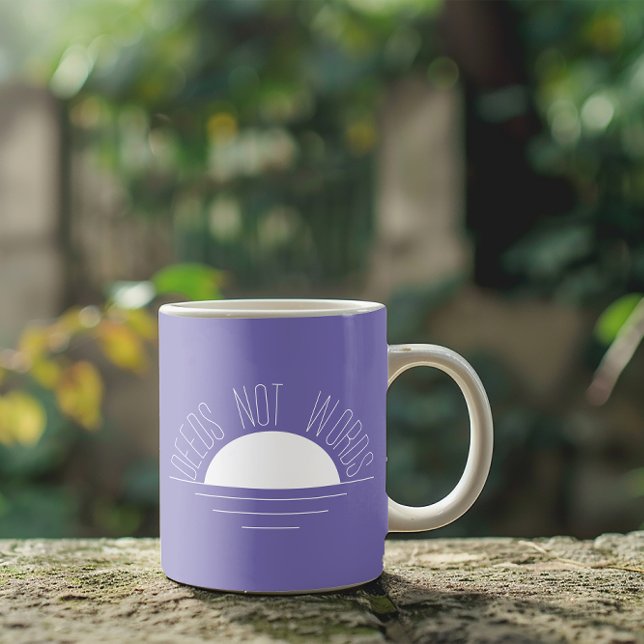Minimalist lavender white sun inspirational quote coffee mug (Creator Uploaded)