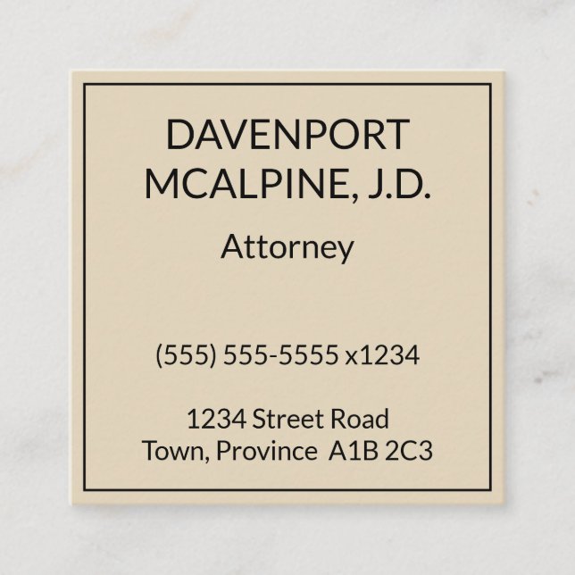Minimalist, Law Professional Business Card (Front)