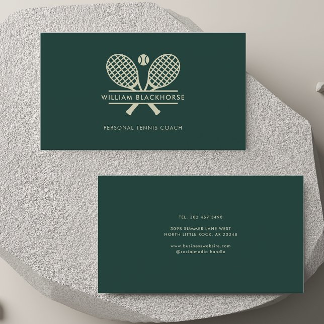 Minimalist Lawn Tennis Professional Sports Coach Business Card (Minimalist Lawn Tennis Professional Sports Coach Business Card)