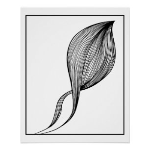 Minimalist Leaf Line Art – Elegant Botanical Art Poster