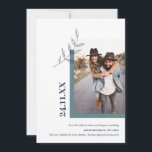 Minimalist Leaf Nature Outdoor Photo Green Save The Date<br><div class="desc">Can be fully customised to suit your needs. © Gorjo Designs. Made for you via the Zazzle platform. // Note: photo used is a placeholder image only. You will need to replace with your own photo before ordering/printing. If you need help with this please contact me. // Need help customising...</div>