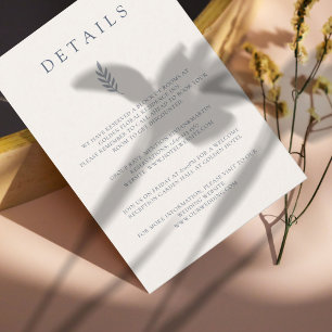 Minimalist Leaves Delicate Wedding Details Card