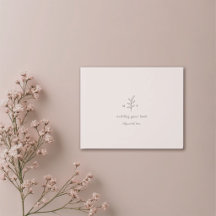 Minimalist Leaves Monogram Pink Wedding Guest Book