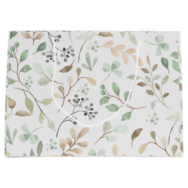 Minimalist Leaves Pattern Gift Bag (Front)