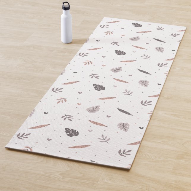 Minimalist Leaves Pattern Yoga Mat (In Situ)