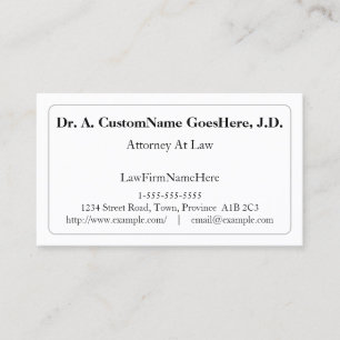 Minimalist, Legal Professional Business Card