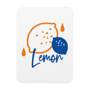Minimalist Lemon Line Art – Modern Citrus Fruit Magnet