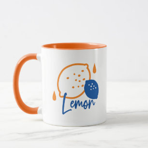 Minimalist Lemon Line Art – Modern Citrus Fruit Mug