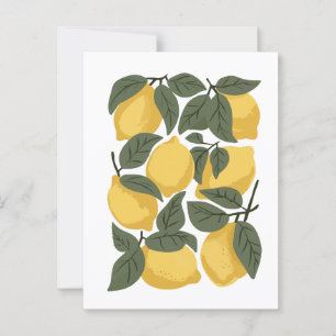 Minimalist lemon postcard