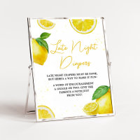 Minimalist Lemonade Baby Shower Late Night Diapers