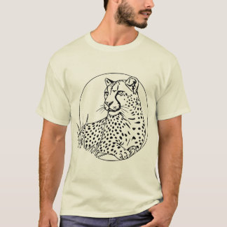 Minimalist Leopard Line Art – Wild and Majestic Bi T-Shirt