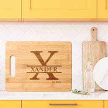 Minimalist Letter X Monogram Custom Name Etched