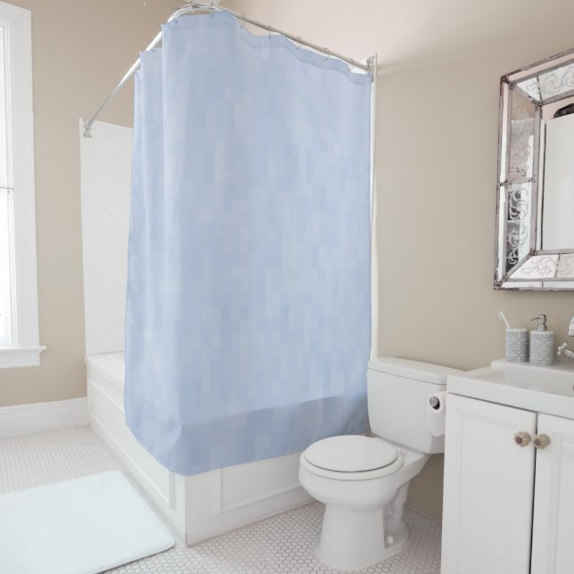 Minimalist light blue abstract pattern elegant shower curtain (In Situ)