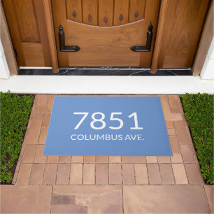 Minimalist light blue and white elegant doormat