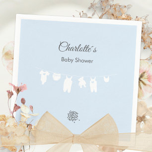Minimalist Light Blue Baby Boy Shower Napkin