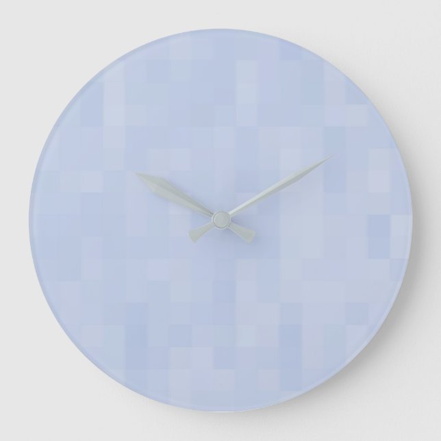 Minimalist light blue modern pattern large clock (Front)