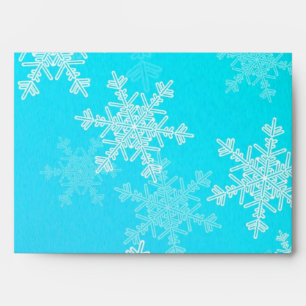  Minimalist Light Blue Snowflakes Christmas Patter Envelopes