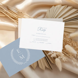 Minimalist Light Blue Wedding RSVP Cards