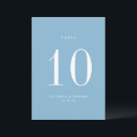Minimalist Light Blue Wedding Table Number Card<br><div class="desc">Modern Minimalist Light Blue,  wedding table number card. Please note that table number cards must be numbered and added to your cart individually.</div>