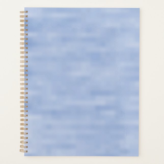 Minimalist light blue white sky abstract pattern planner (Front)