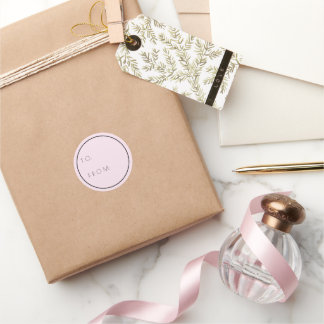 Minimalist Light Blush To And From Christmas Gift  Classic Round Sticker