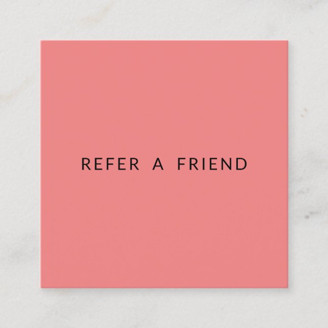 Minimalist Light Coral Real Estate Referral Card (Front)