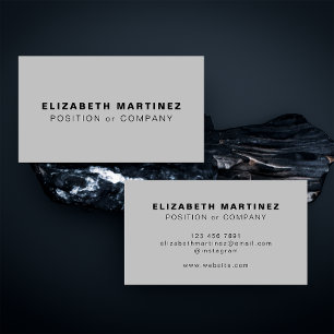 Minimalist Light Grey Modern Professional Custom Business Card