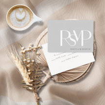 Minimalist Light Grey White RSVP Card