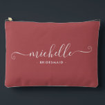 Minimalist Light Maroon Personalised Bridesmaid Accessory Pouch<br><div class="desc">Introducing our Chic Minimalist Light Maroon Personalised Bridesmaid Accessory Pouch, a stylish and versatile gift designed to celebrate your bridesmaids in elegance. This accessory pouch is the epitome of modern chic, perfect for any occasion from bridesmaid proposals to bridal showers. Crafted with a minimalist design, this pouch features a light...</div>