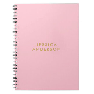 Minimalist Light Pink And Gold | Name Notebook
