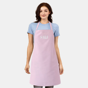 Minimalist light pink custom initials monogram apron