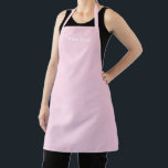 Minimalist light pink custom Name text elegant Apron<br><div class="desc">Customise Name text minimalist elegant solid plain light pink and white Apron.
Customise,  personalise it with name,  quote,  phrase,  monogram or text.

Great for cooks,  chefs,  pottery,  ceramics,  crafts,  work,  kitchen,  baking,  bbq,  grill,  and also businesses and stores,  etc</div>