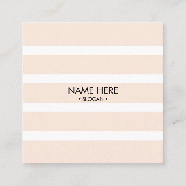 Minimalist Light Pink Stripe Square Business Card (Front)
